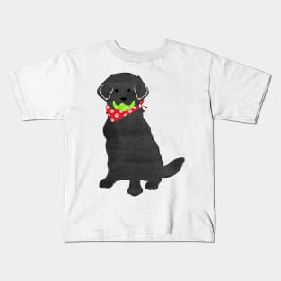 Cute Preppy Black Lab - Tennis Balls In Mouth Kids T-Shirt